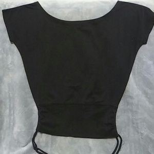 Derek heart black tee ties on bottom sides sz Md